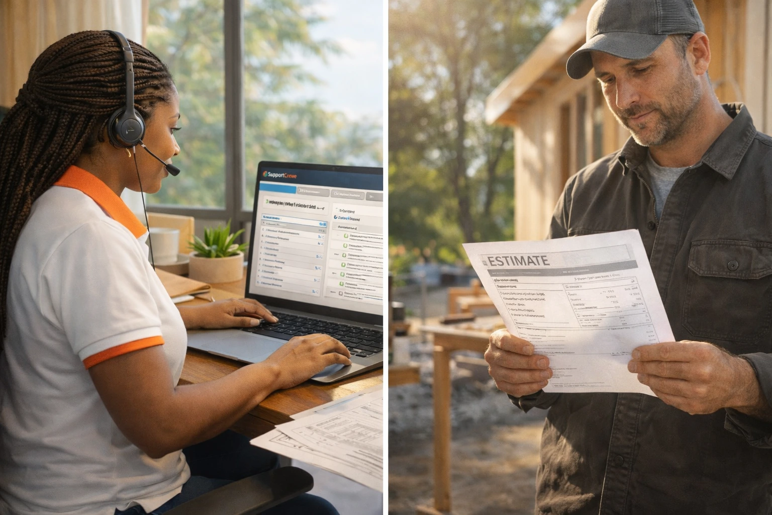 SupportCrewe estimation agent preparing contractor job takeoffs and estimates.