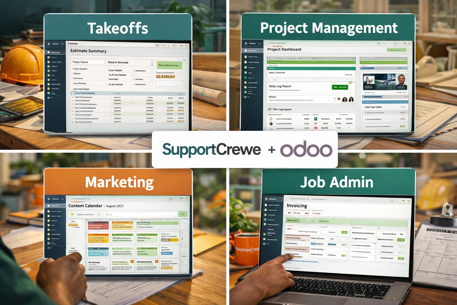 Support Plan connecting estimation, project, and marketing systems