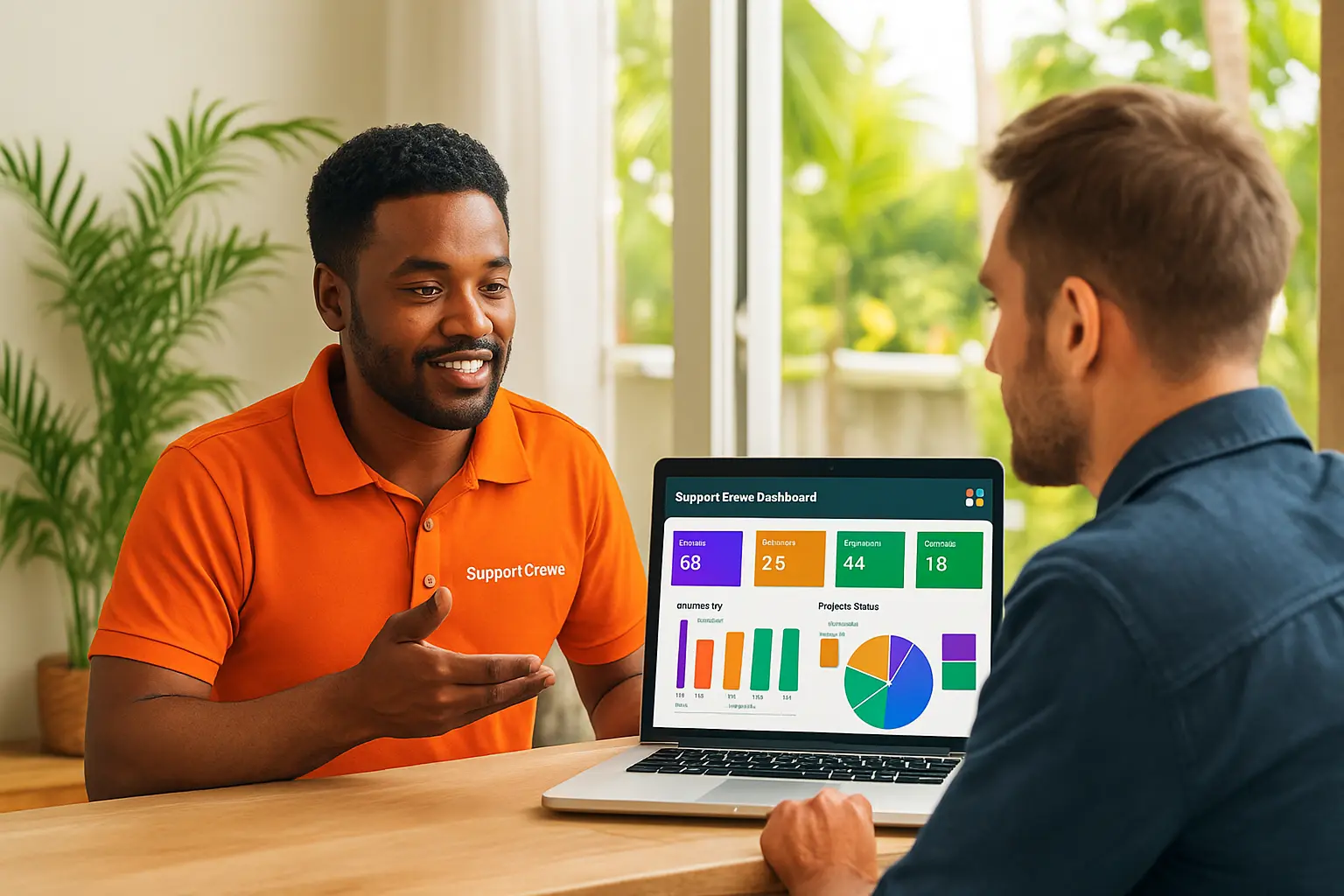 SupportCrewe Odoo dashboard showing contractor leads, estimates, invoices, and project tracking