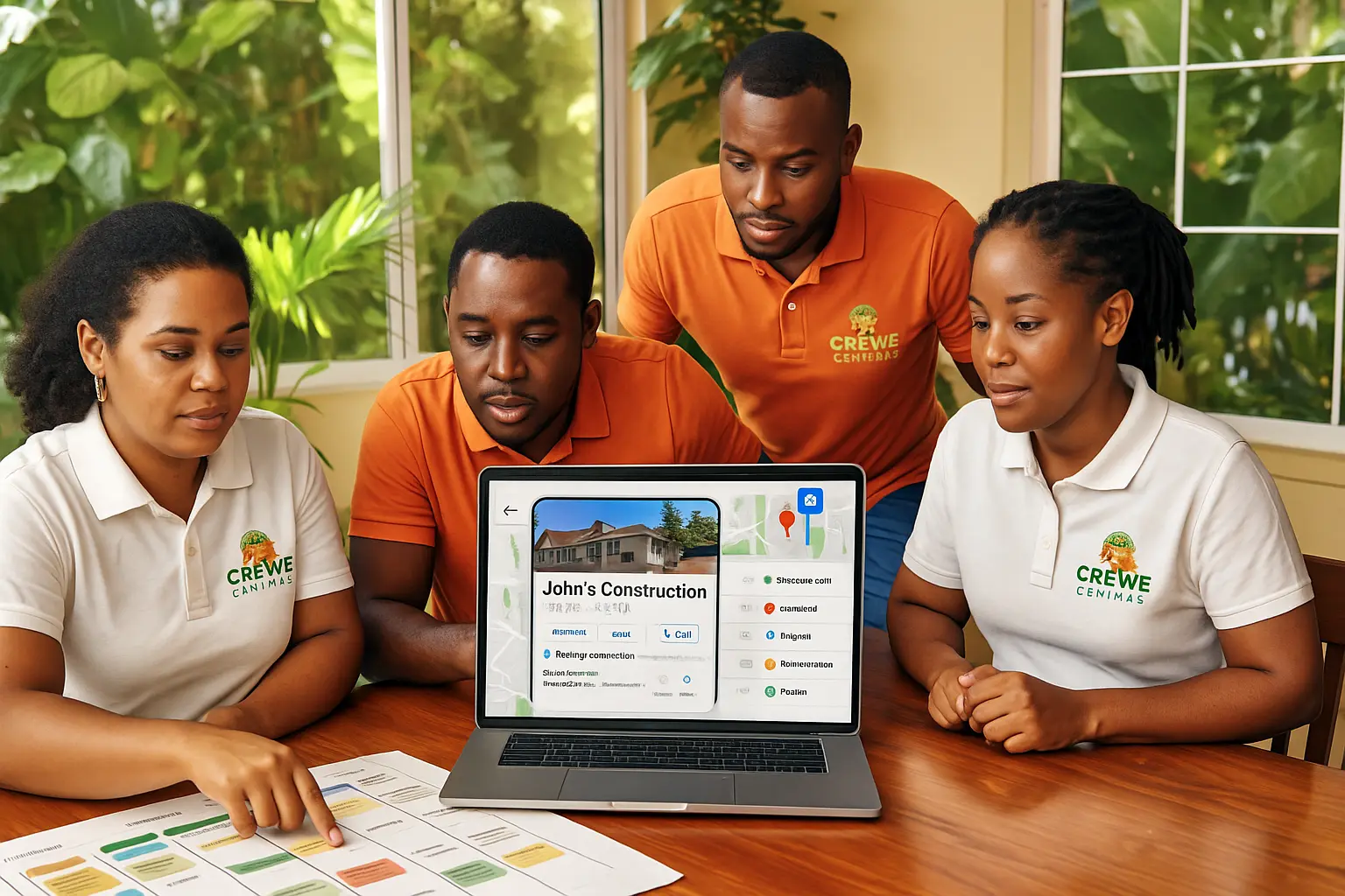 SupportCrewe marketing professionals reviewing social posts and Google Business Profile updates