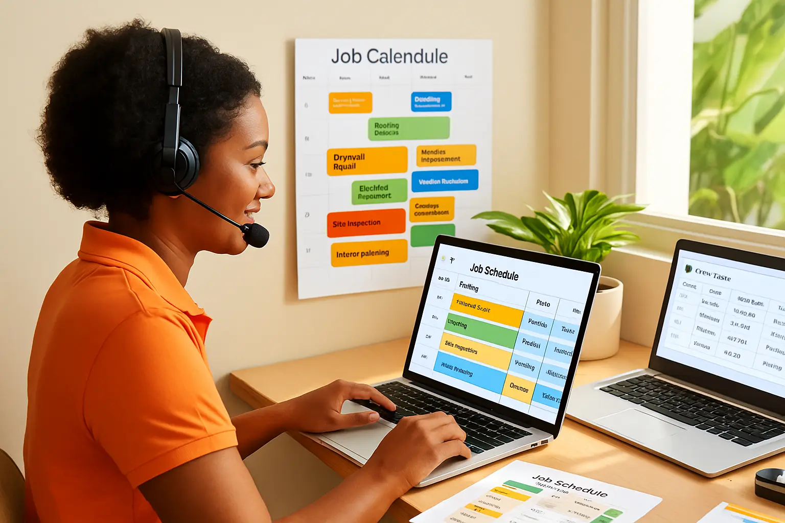 SupportCrewe admin scheduling crew tasks using Odoo calendar interface