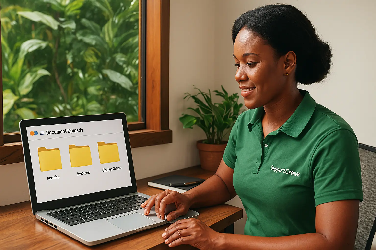 Admin uploading permits, invoices, and change orders in Odoo document manager